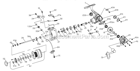 Page A Diagram and Parts List for FRC2000  Penn Spinning Reels