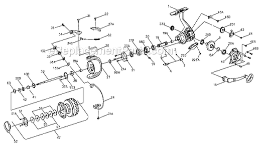 Page A Diagram and Parts List for BTL2000  Penn Spinning Reels