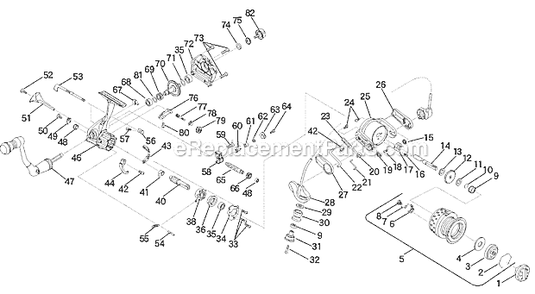 Page A Diagram and Parts List for AF1000  Penn Spinning Reels