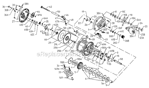 Page A Diagram and Parts List for FTH40LW  Penn Conventional Reels