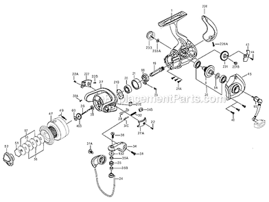 Page A Diagram and Parts List for SV5000  Penn Spinning Reels