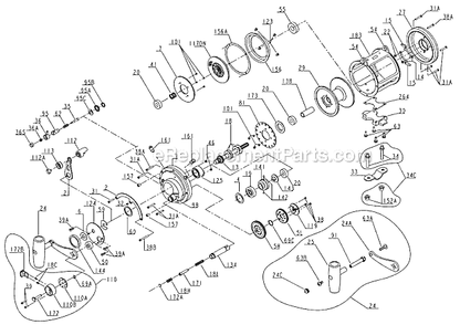 Page A Diagram and Parts List for 30S  Penn Conventional Reels