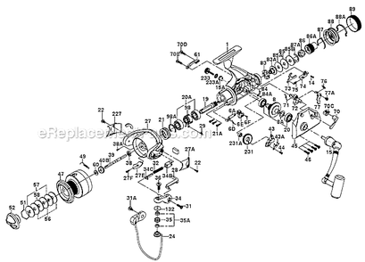 Part Location Diagram of 015N6000CV Penn Handle Assembly