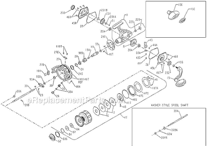 Page A Diagram and Parts List for TRQS5-BBLS  Penn Spinning Reels