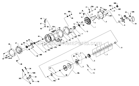 Page A Diagram and Parts List for 230  Penn Conventional Reels