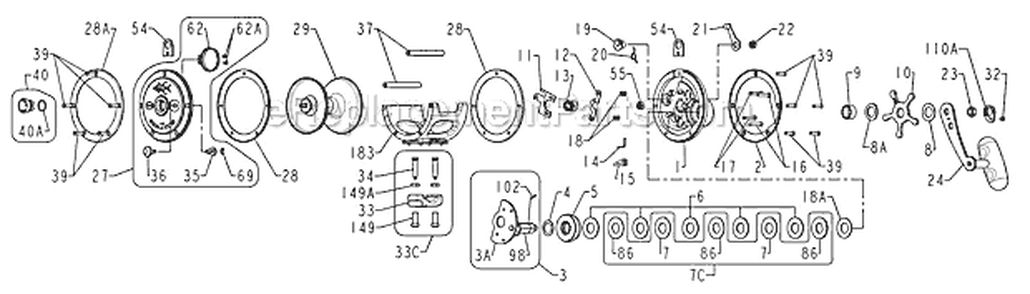 Part Location Diagram of 1197534 Penn Rod Clamp Kit