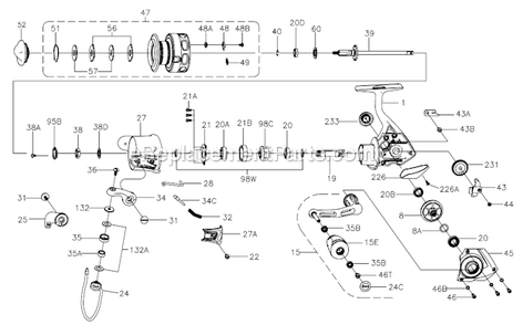 Part Location Diagram of 1203997 Penn Crosswind Block Plate Screw