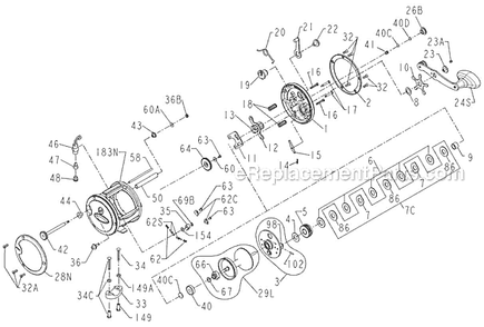 Part Location Diagram of 1182138 Penn Spool Tension Control Cap