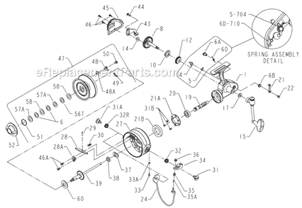 Part Location Diagram of 1182750 Penn Secondary Bail Spring