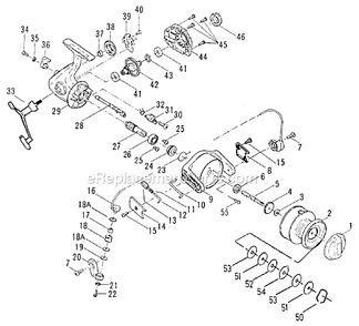 Page A Diagram and Parts List for PG6000  Penn Spinning Reels