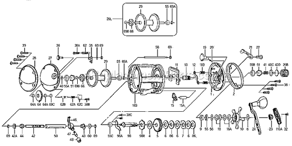 Page A Diagram and Parts List for DFN25LW  Penn Conventional Reels