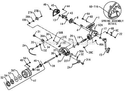 Page A Diagram and Parts List for 420SS  Penn Spinning Reels