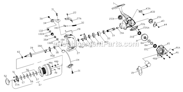 Page A Diagram and Parts List for FRC3000  Penn Spinning Reels