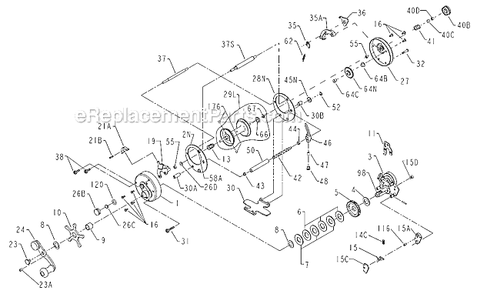 Page A Diagram and Parts List for 930  Penn Conventional Reels