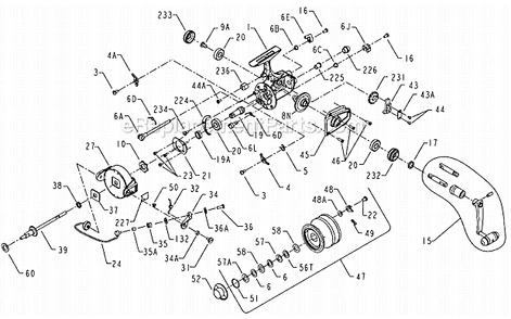 Page A Diagram and Parts List for 750SS  Penn Spinning Reels