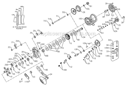 Page A Diagram and Parts List for TRQ15  Penn Conventional Reels