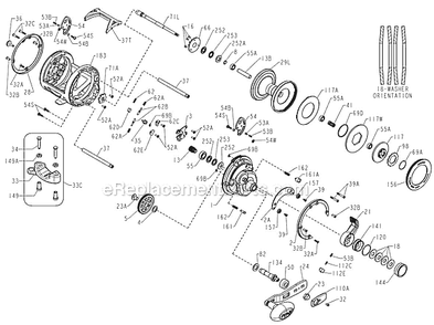 Page A Diagram and Parts List for SQL50LD  Penn Conventional Reels
