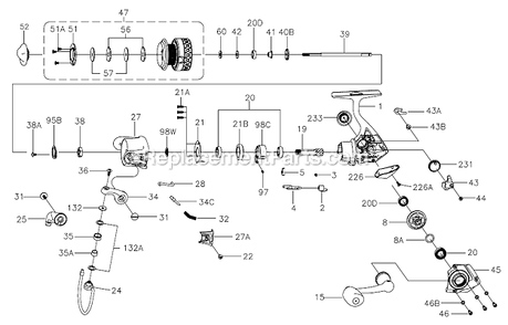 Part Location Diagram of 1313816 Penn Pivot Arm