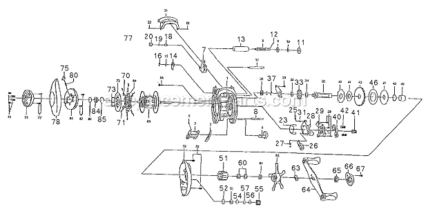 Page A Diagram and Parts List for PFLTRIONNLP  Pflueger Baitcast Reels