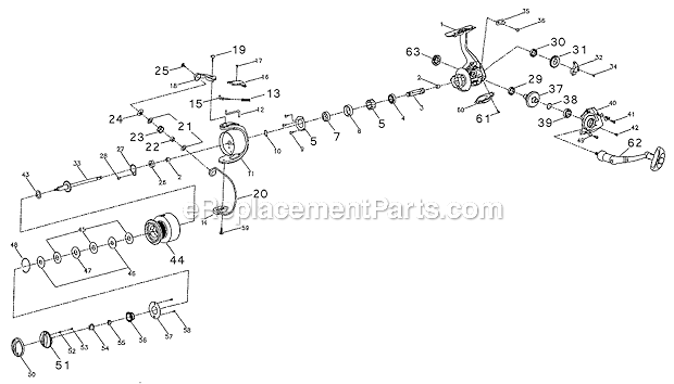 Page A Diagram and Parts List for 7640SS  Pflueger Spinning Reels