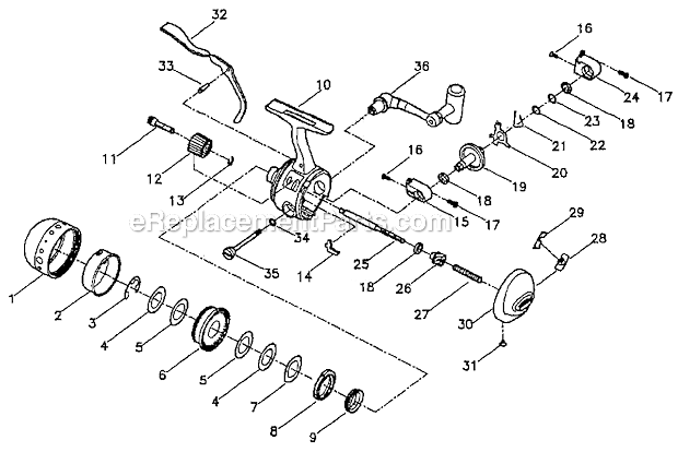 Page A Diagram and Parts List for MICROSPINU  Pflueger Spinning Reels