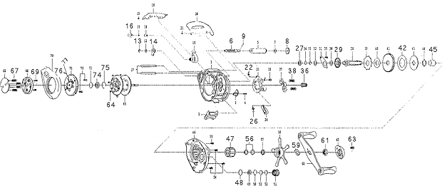 Page A Diagram and Parts List for SOLARALP  Pflueger Baitcast Reels