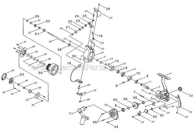 Page A Diagram and Parts List for 6730  Pflueger Spinning Reels
