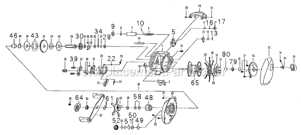 Page A Diagram and Parts List for PFLPURISTLPL  Pflueger Baitcast Reels