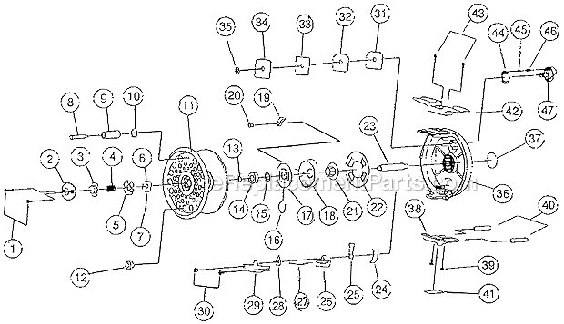 Page A Diagram and Parts List for 1794  Pflueger Fly Reels