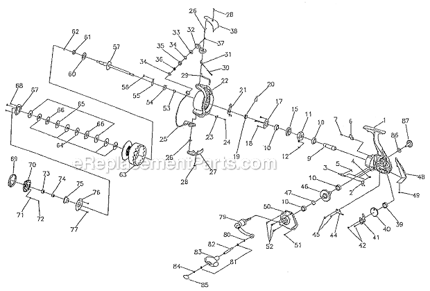 Page A Diagram and Parts List for 6760  Pflueger Spinning Reels