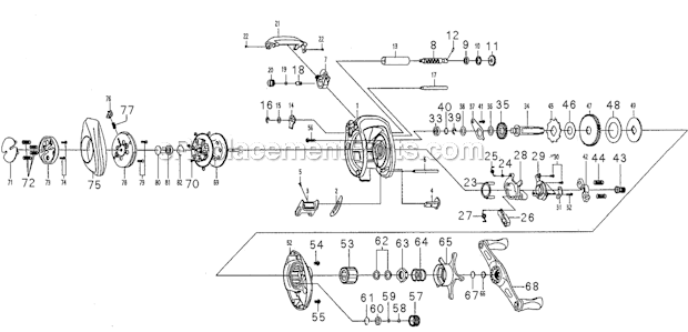 Page A Diagram and Parts List for PRESIDENTWLP  Pflueger Baitcast Reels