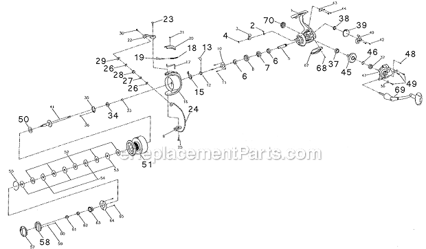 Page A Diagram and Parts List for 7660SS  Pflueger Spinning Reels