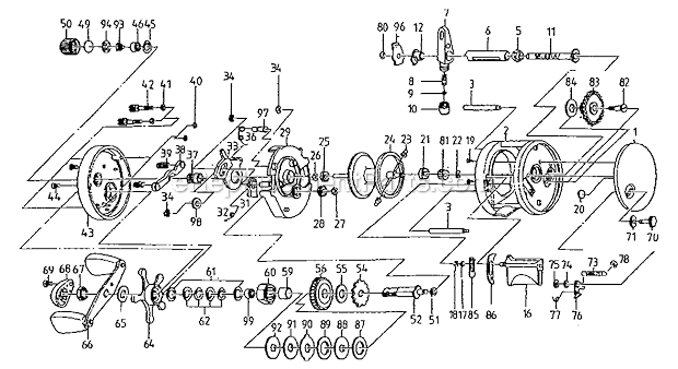 Page A Diagram and Parts List for PFLTRION66L  Pflueger Baitcast Reels