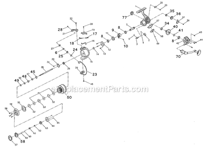 Page A Diagram and Parts List for 5925  Pflueger Spinning Reels