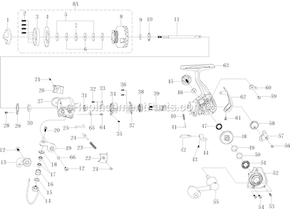 Page A Diagram and Parts List for 6720  Pflueger Spinning Reels
