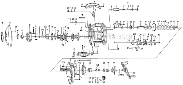 Page A Diagram and Parts List for PATRIARCH71WLP  Pflueger Baitcast Reels