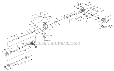 Page A Diagram and Parts List for 5935  Pflueger Spinning Reels