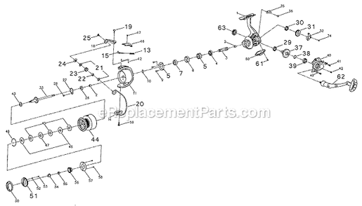 Page A Diagram and Parts List for 7640SS  Pflueger Spinning Reels