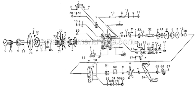 Page A Diagram and Parts List for PFLTRIONLPCR2  Pflueger Baitcast Reels