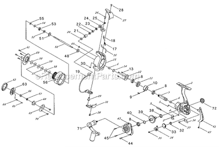 Page A Diagram and Parts List for 6730  Pflueger Spinning Reels