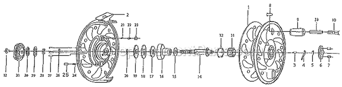 Page A Diagram and Parts List for 1778  Pflueger Fly Reels