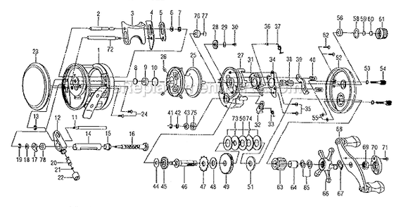 Page A Diagram and Parts List for TRION56  Pflueger Baitcast Reels