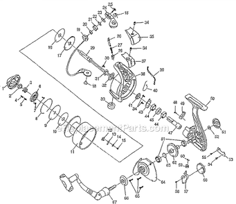 Part Location Diagram of 1146328 Shakespeare Line Roller Bushing