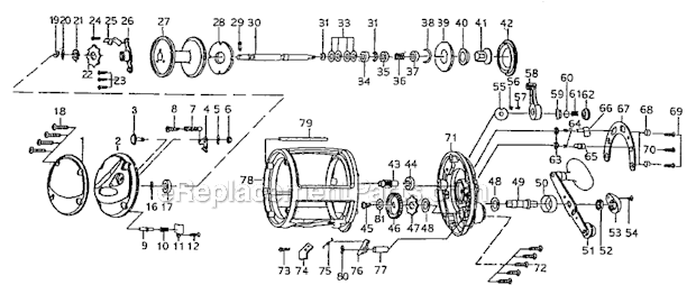 Part Location Diagram of 1145434 Pflueger Handle Assembly