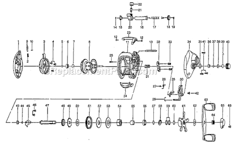 Page A Diagram and Parts List for PFLCRITBLP  Pflueger Baitcast Reels