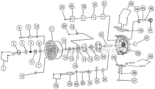 Page A Diagram and Parts List for 1794  Pflueger Fly Reels