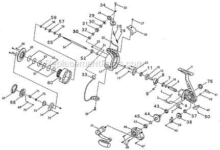 Page A Diagram and Parts List for BW6040  Pflueger Baitcast Reels