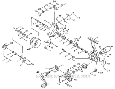 Part Location Diagram of 1145732 Shakespeare Bail Arm Guide