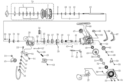Part Location Diagram of 1262628 Pflueger Complete Spool Vented