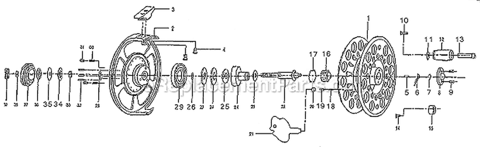 Part Location Diagram of 1146785 Pflueger Push Head Spring